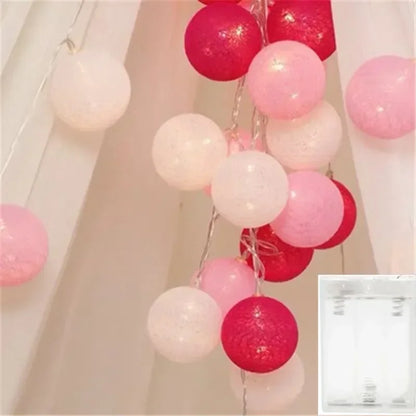 6M 40 LED Cotton Garland Balls Lights String Christmas Easter Outdoor Hanging Party Baby Kids Room Bed Fairy Lights Decorations